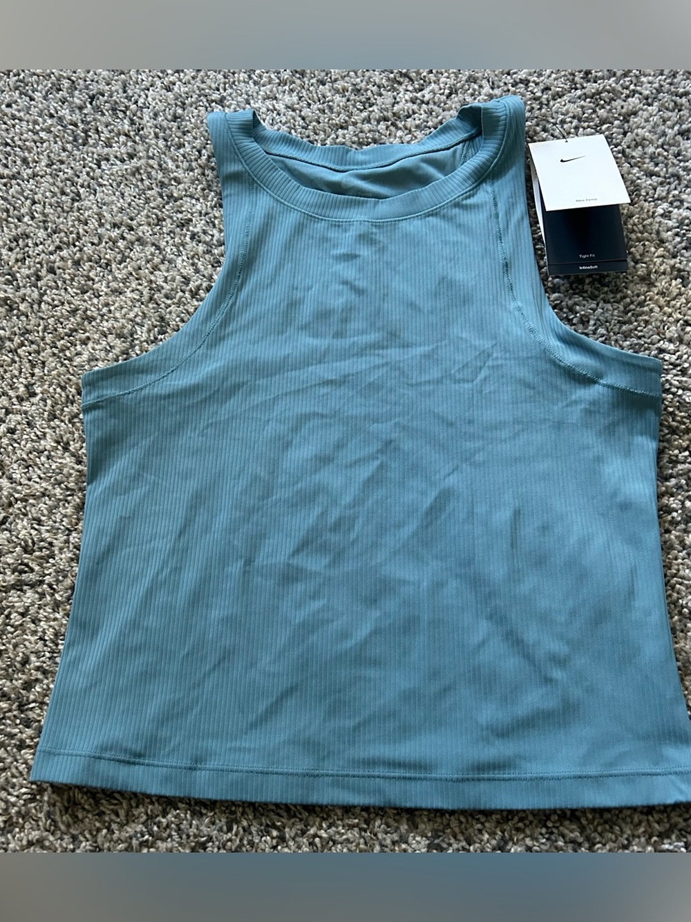 Nike Zenvy Dri-FIT Women's Small Ribbed Smokey Blue Tank Top HF2765-006